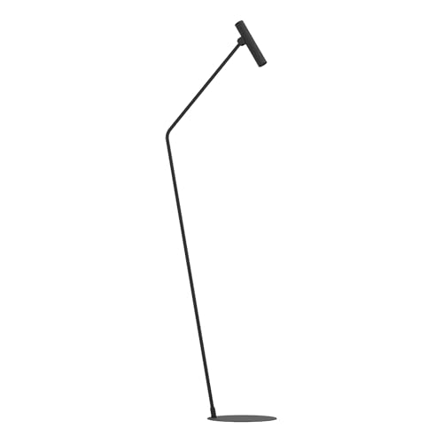 EGLO LED Stehleuchte Almudaina, Stehlampe mit verstellbarem Spot, Standleuchte aus Metall in Schwarz, Wohnzimmerlampe minimalistisch, Lampe Wohnzimmer warmweiß, 157 cm