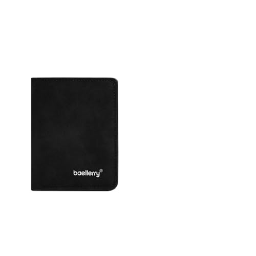 Pinces à cartes mince mâle portefeuille court noir au design épuré bifold