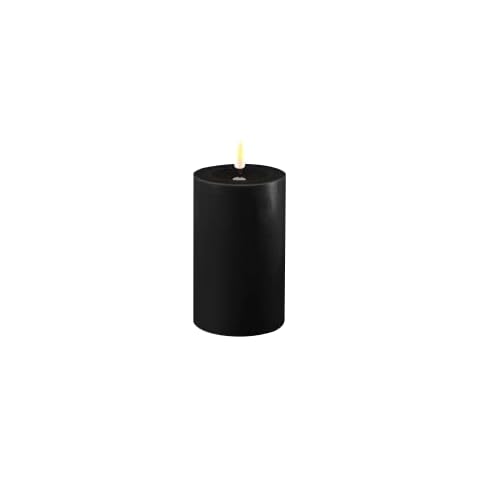 Deluxe Homeart Indoor Flameless LED Candle - Black - with Real Flame™️ Technology - Battery Powered Candle (5 x 10 cm) Cover