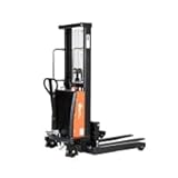 Semi-Electric Stacker, 2200 lbs Cap. 63' Lift Height, 12V 150Ah w/External Charger