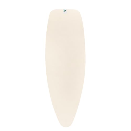 Brabantia Size D (53 x 18 in) Replacement Ironing Board Cover with Durable Foam Layer (Ecru) Easy-Fit, 100% Cotton
