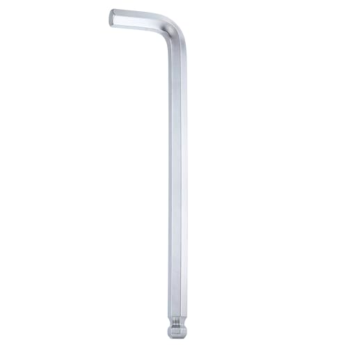 sourcing map Ball End Hex Key Wrench 12mm Metric Chrome-Vanadium Steel L-Shape Long Arm Hexagon Wrenches Repairing Tool for Home Bike Motorcycle Repair, Silver
