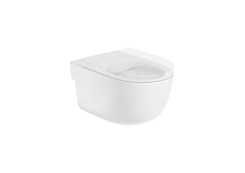 Roca,Meridian,Taza suspendida Rimless con salida horizontal,Blanco,360mm x 560mm x 400mm,A34624L000