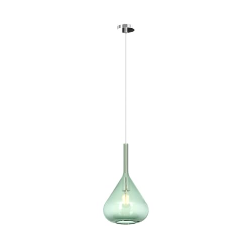 Lámpara colgante Kona para solucionar falta de luz con cristal verde relajante
