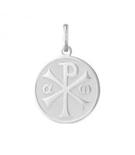 Pendentif CHRISME Or 750 Argyor bijou quotidien en or blanc 18 carats