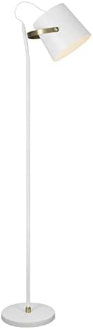 Aspen Creative 42001-55-1, Floor Lamp, Matte White w/Antique Brass Finish, Size: 15-3/4" L x 9-7/8" W x 57-1/8" H, E26 Socket, Bulb Not Included image 5