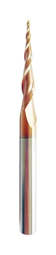 Image of 2pcs Tapered Ball Nose End Mill 2.0mm Tip Diameter (Radius=1.0mm) 5 /4 inch*1 /4 inch *3 inchShank with CNC Router Bit 2D and 3D Engrave Carving Woodworking Tool