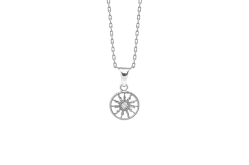 Pendentif Eguzkilore fleur basque 10mm en plaqué or 18k et oxyde de zirconium