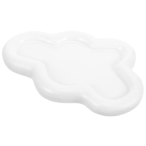 Levemolo Bandeja para Joyas Forma de Nube Placa de Almacenamiento Blanca de Resina Organizador Pequeño para Anillos y Accesorios Decoración Hogar y Soporte para Fotografía