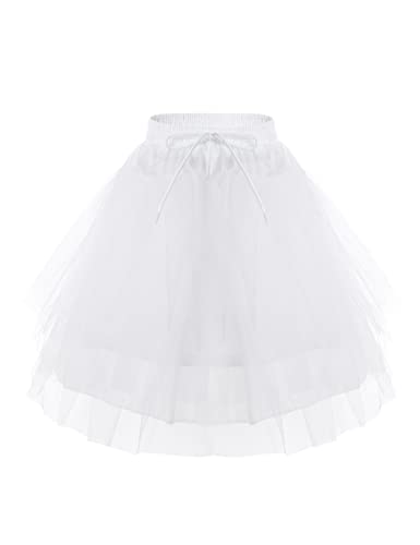 Kids Girls Petticoat Tutu Skirt 3 Layers Net Underskirt Crinoline for Flower Girls Wedding Dress
