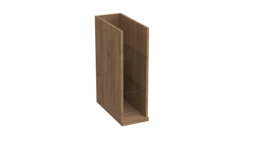 INOBA Badezimmerschrank Schmal - Praktisch Mittelschrank - Hängeschrank Holzfarbe - Badschrank mit 2 Glasböden - Unterschrank 20 cm - Moderne Stil Badezimmermöbel - OVO Sammlung Cover