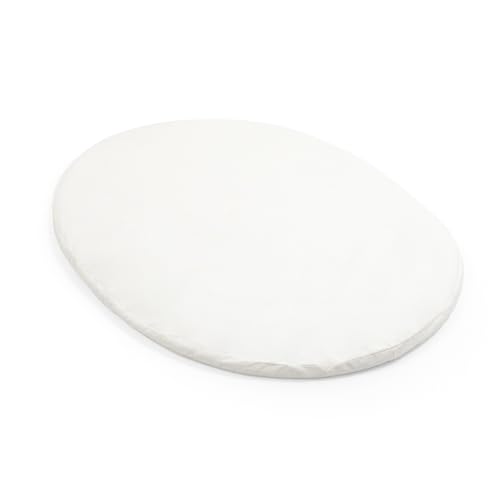 Image of Stokke Sleepi Mini Fitted Sheet V3, White - Compatible with Sleepi Mini Mattress V3-100% Fine Cotton Percale - Washable