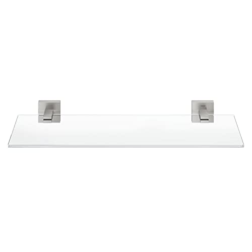 GROHE Start Cube Glass Shelf with Stainless Steel Holders (Glass and Metal, Wall Mounted, Concealed Fastening - Image 2