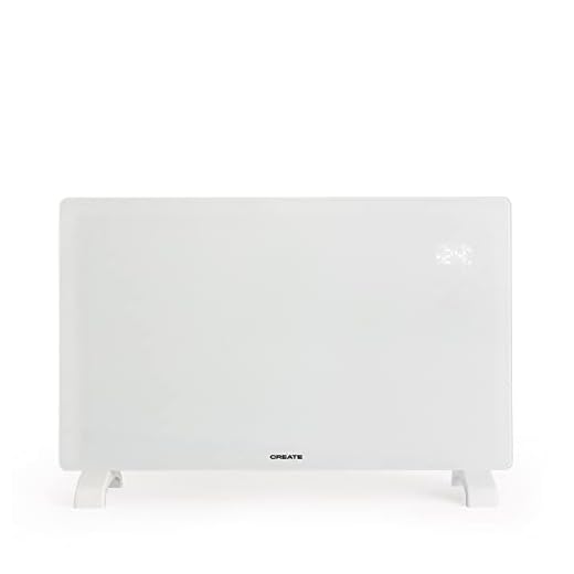 CREATE/WARM CRYSTAL 2500W / Convector eléctrico de cristal con wifi blanco/App, potencia regulable, instalación en suelo o pared, pantalla LED táctil, bajo consumo