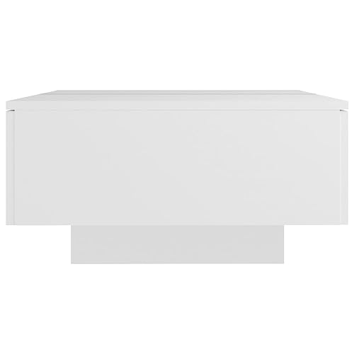 Eleganz Mesa de centro blanca 90 x 60 x 31 cm de material de madera - Moderna mesa de salón para espacios pequeños, duradera y fácil de limpiar