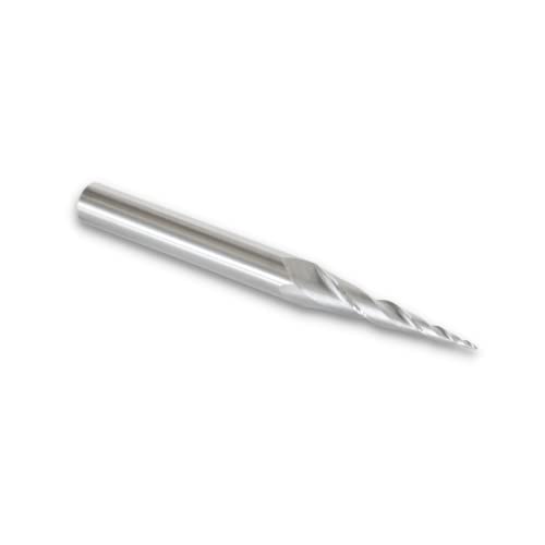 Routybits RB113 1/32 Inch Tip Diameter (0.015 In Radius), Tapered Ball Nose Router Bit, 1/4 Inch Dia Shank, 6.3 Degree, Solid Carbide Spiral End Mill thumb #6