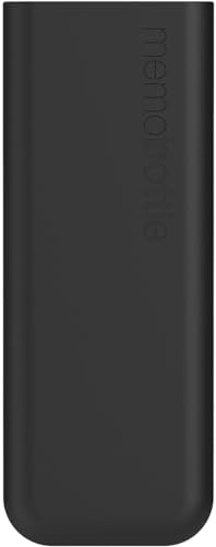 memobottle SLIM (Black Ink) Value Package - 15oz (450ml) - Bottle, silicone sleeve & lid | Sleek, Slim & Flat Water Bottle for Bags & Laptops | BPA Free Tritan | Modern, Minimalist