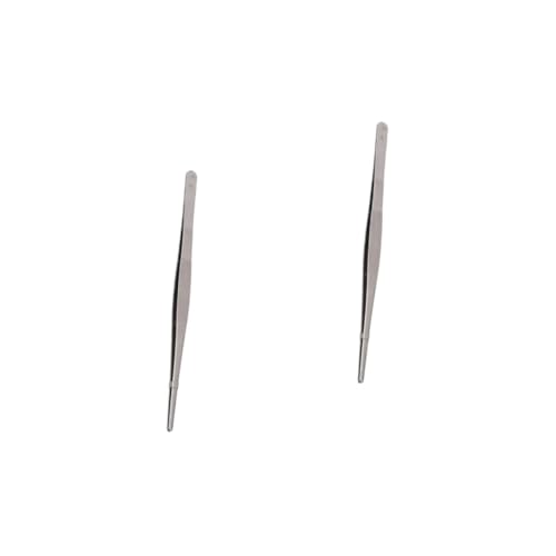 Cabilock 2pcs Stainless Steel Food Tweezers BBQ Grill Accessories Steak Clamp Rustproof Cooking Tweezers