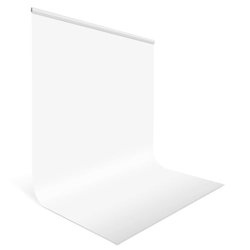 OTraki Sfondo Fotografico Bianco, 1,5 x 2 m Telo Bianco Fotografico, Poliester Sfondo per Foto, Bianco Telo Fotografico per Studio Fotografico, Video, Streaming Live, Riunioni