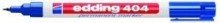 Edding 404 marqueur permanent bleu 0.75mm rechargeable feutre ecriture fine plastique verre