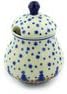 Polmedia Polish Pottery Sugar Bowl 8 oz - Snowy Woods Pattern Handmade in Boleslawiec Poland by Ceramika Artystyczna + Certificate of Authenticity