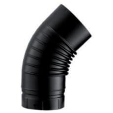 Coude emaille Plisse 45 degres Noir Mat 150