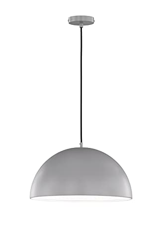 Pendelleuchte Kia • Pendelleuchte Hellgrau • Metallschirm 40 cm Ø • mit Textilkabel • excl. Leuchtmittel Cover