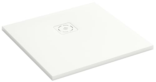 Jacob Delafon – Plato de ducha extrtraplat Struktura – 90 x 90 cm – Gel Coat Neoroc ultra resistente – Antideslizante PN24 – Superficie de piedra natural antibacteriana – Blanco Gypse – E62801-SS2