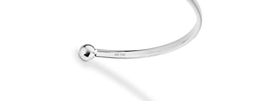 Miabella 925 Sterling Silver or 18K Gold Plated Italian Adjustable Sideways Cross Cuff Bangle Bracelet for Women 7.25-7.5 Inch, Made in Italy3