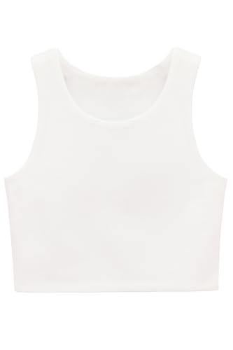 Image of Lilax Girls' Double Lined Sleeveless Basic Crop Tank Top