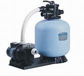 Image of WATERTECH SYSTEMS Swimming Pool Cleaning Set, Filter 625 mm Dia, Vacuum Set, 0.75 HP Prefilter Pump, 9 m Hose Pipe, 14 Inch Portable Vacuum Head, Heavy Duty Trolley, Telescopic Rode with Deep Net
