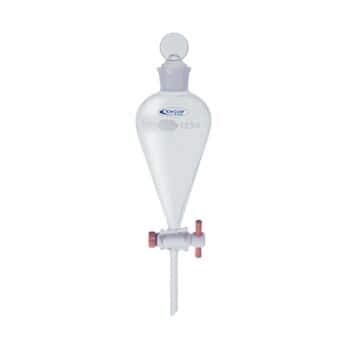 Kimble Chase KC29048T-2000 Separatory Funnel with Glass Stopper, PTFE, 2000 ml, 1/cs