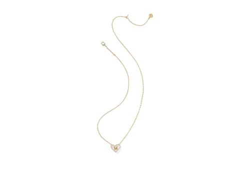 Kendra Scott Womens Heart Letter M Short Pendant Necklace Gold Ivory Mother Of Pearl One Size One Size3