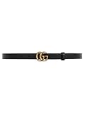 Gucci Women's Marmont GG Thin Belt, Black (Black, 85 cm / 33.5 in)