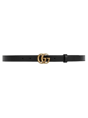Gucci Women's Marmont GG Thin Belt, Black
