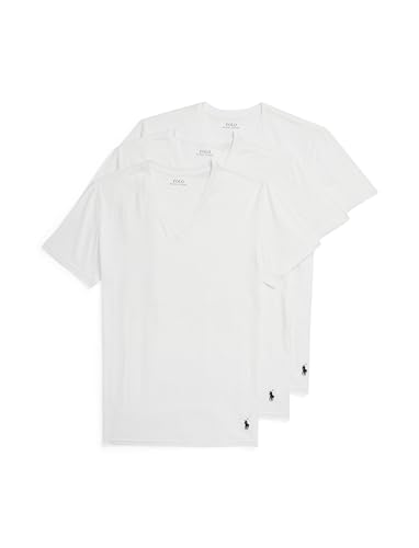 POLO RALPH LAUREN Men's 4d Flex Cooling Ventilation Cotton Modal V-Neck Undershirts