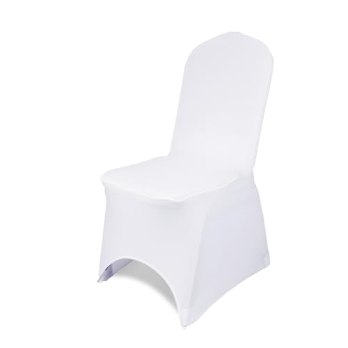 Trimming Shop Spandex Blanc Housse de Chaise Housse pour Banquets, Marriage, Fêtes, Restaurant, Dîner Décoration avec Super Extensible, Durable, Longue...