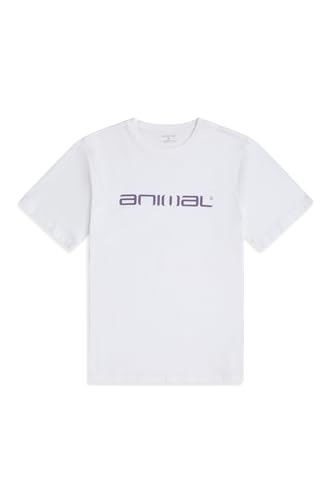 Image of Animal Classico Mens Cotton T-Shirt - Stylish, Lightweight & Breathable Tee in Soft - for Spring Summer Beach, Holiday & Travel Off White XL