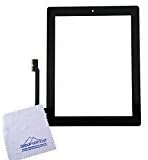 winzone Touch Screen Digitizer Assembly for Black iPad 3 Model A1416, A1403, A1430 + Home Button Camera Holder + Pre-Installed Adhesive with Tools