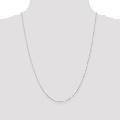 IceCarats 10K Solid White Gold 1mm Singapore Chain Necklace4