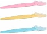 Eyebrow Razor, Facial Hair Remover and Dermaplaning Tool for Women, Stainless Steel Blade with Safety Cover, 3 Pack