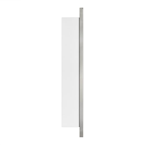 Image of TEHOME 24'' x 30'' Brushed Nickel Recessed and Surface Mount Bathroom Nickel Medicine Cabinet with Mirror Square Cornered Metal Framed Rounded Rectangle Medicine Cabinet Mirror