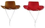 Nicky Bigs Novelties Disfraz de vaquera para niño, sombrero rojo y marrón, roeo del oeste salvaje