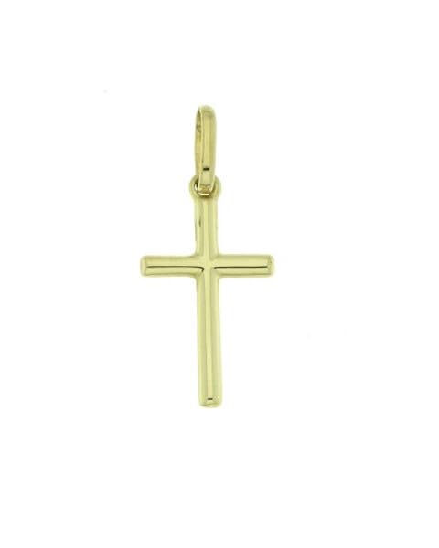 Pendentif mémoire en 14 Carat Or Jaune Croix pour hommage quotidien discret