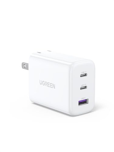 UGREEN 65W USB C Charger, 3 Ports Compact Foldable Fast Wall Charger Block, USB C Power Adapter for MacBook Pro/Air, iPhone 16/15/14, iPad Pro, Dell XPS, Steam Deck, Galaxy S24, Pixel 8/7