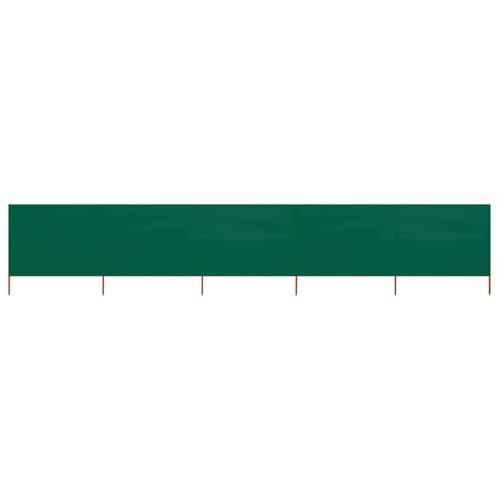 vidaXL Paravent 5 Panneaux Ecran de Plage Anti-Vent Abri de Plage Pare-Vue Coupe-Vent Camping Jardin Pliable Extérieur Tissu 600x120 cm Vert