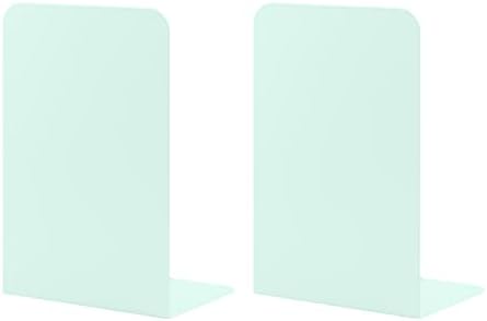 Book Ends for Shelves, MSDADA Heavy Duty Bookends for Office, School & Home, Metal Bookends for Heavy Books, Anti Slip Book Shelf Holder Bookend Supports Book Stoppers for Bookworms Gift(White)