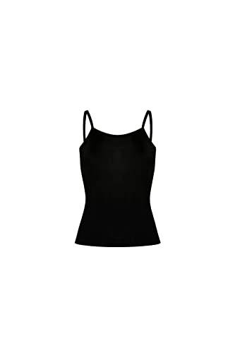 Camiseta de tirantes negra seda antipicazón chaleco mujer talla M