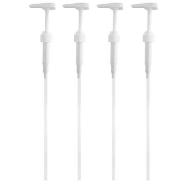 New Handit Bottle 4 Pack Pump Liter Pump – Multipurpose 28/410, Liter Dispenser – Non-Slip Design - Convenient Twist Lock Top - Bigger Liquid Output 10cc - Good for Coffee Syrup Bottles