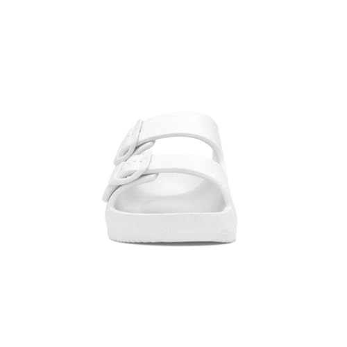 shoezone - Shelly Womens White Double Buckle Sandal - Image 4